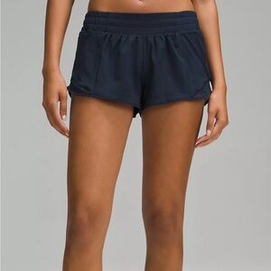 True Navy lululemon hotty hot 2.5 inch shorts